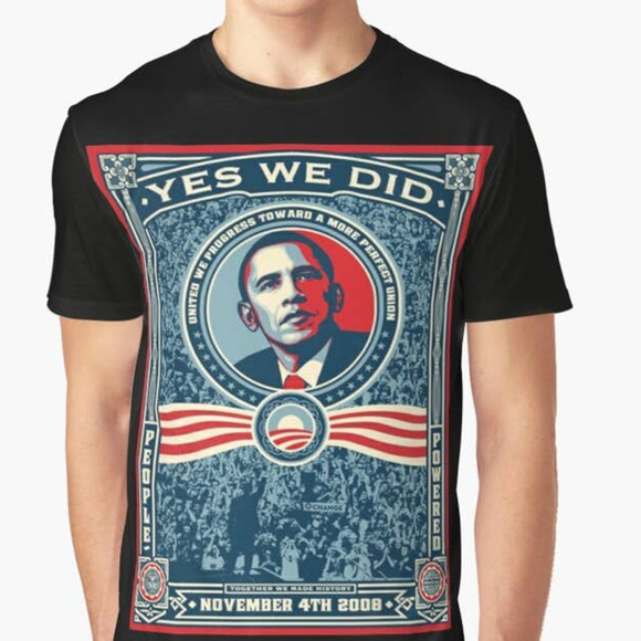 Heavy Metal Men's Short Sleeve Obama Graphic T-Shirt Crew Neck Black Size L - Picture 8 of 8